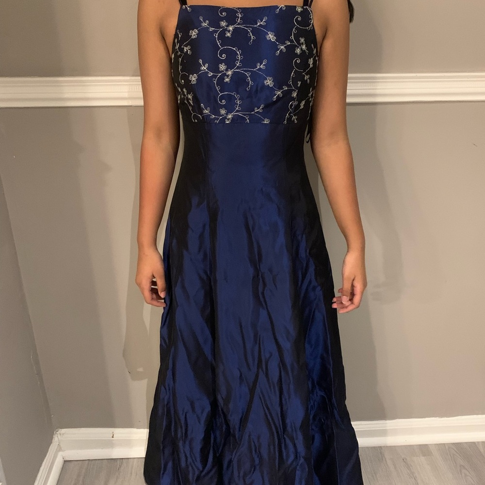 Vintage y2k prom dress with glitter flowers and swirls